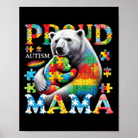Trotse autisme mama beer houdt van autisme bewustz