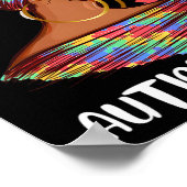 Trotse autisme moeder Afro puzzel bewustzijn gesch Poster (Hoek)