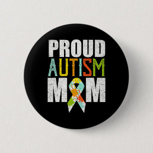 Trotse autisme moeder autisme bewustzijn vintage  ronde button 5,7 cm