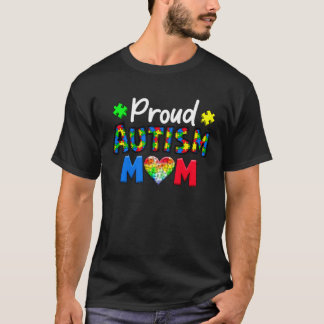 Trotse autisme-moeder autisme-puzzelhart mama auti t-shirt