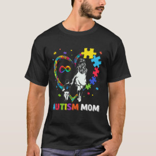 Trotse autisme-moeder autistische zoon liefde hart t-shirt