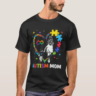 Trotse autisme-moeder autistische zoon liefde hart t-shirt