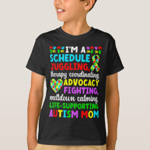 Trotse autisme moeder definitie autisme krijger mo t-shirt