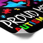 Trotse Autisme Moeder Hart Moeder Puzzelstuk Autis Poster (Hoek)