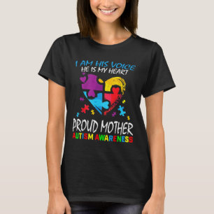 Trotse autisme-moeder hart moeder puzzelstuk autis t-shirt