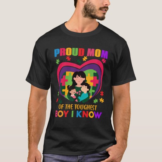 Trotse Autisme Moeder Kind Bewustzijn Kies Vriende T-shirt (Voorkant)