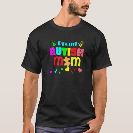 Trotse autisme-moeder steun autistisch autisme bew t-shirt (Voorkant)