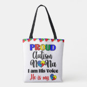 Trotse autisme-oma boodschappentas tote bag (Achterkant)