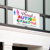 Trotse autisme-oma spandoek (Buitenkant Gebouw)