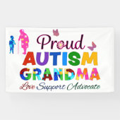 Trotse autisme-oma spandoek (Horizontaal)