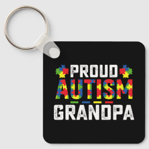 Trotse autisme opa bewustzijn autistische familie sleutelhanger