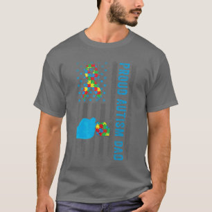 Trotse autisme papa Amerikaanse vlag USA autisme b T-shirt