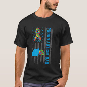 Trotse autisme papa Amerikaanse vlag USA Autisme b T-shirt