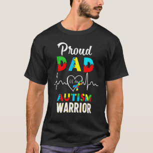 Trotse autisme papa Autisme bewustzijn krijger bij T-shirt