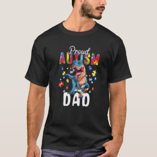 Trotse autisme papa dinosaurus T Rex autisme bewus T-shirt