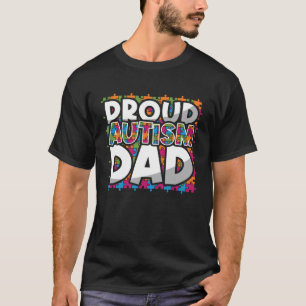 Trotse autisme papa kleurrijke puzzel april autism t-shirt