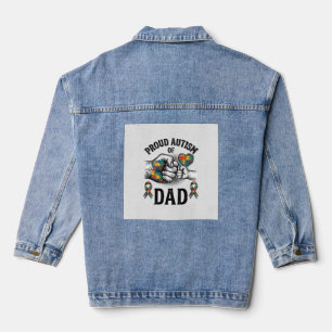 Trotse autisme papa vintage gravure bewustzijn shi denim jacket