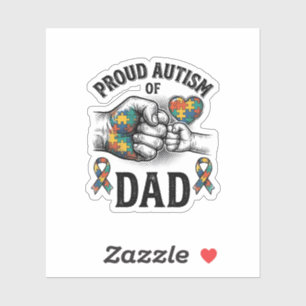 Trotse autisme papa vintage gravure bewustzijn shi sticker