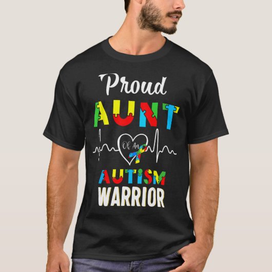 trotse autisme tante Autism awareness warrior matc T-shirt (Voorkant)
