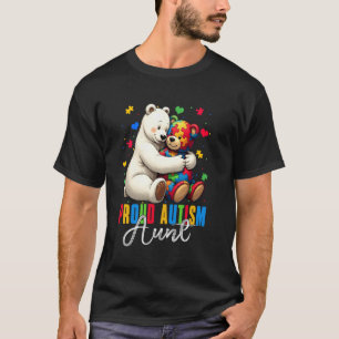 Trotse autisme tante beer autisme bewustzijn zoon t-shirt