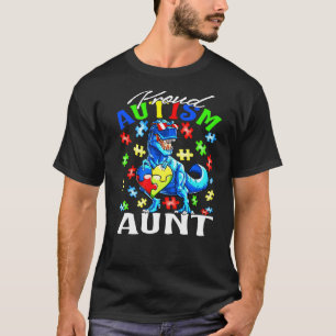 Trotse autisme tante dinosaurus autisme bewustzijn t-shirt
