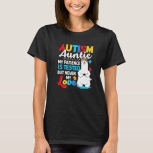 Trotse autisme tante lama puzzel autisme bewustzij t-shirt