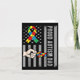 Trotse Autisme Vader Amerikaanse Vlag Autisme Bewu Kaart