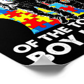 Trotse autisme vader-vader en zoon autisme bewustz poster (Hoek)