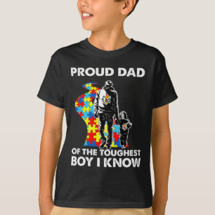 Trotse autisme vader-vader en zoon autisme bewustz t-shirt