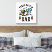Trotse autisme vader vintage gravure bewustzijnssh canvas afdruk (Insitu (Slaapkamer))