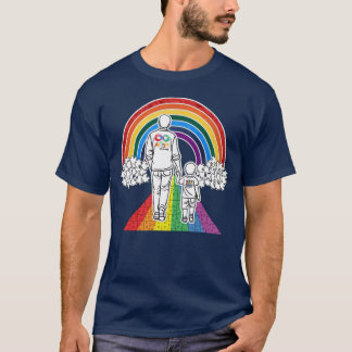 Trotse autisme vader | Wandelen op het Regenboog P T-shirt