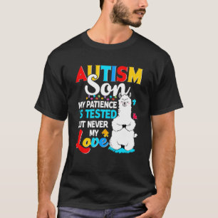 Trotse autisme zoon lama puzzel autisme zoon bewus t-shirt