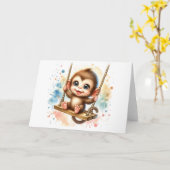 Trotse babysimpele waterverf voor elke gelegenheid kaart (Gele Bloem)