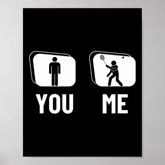 Trotse Badminton Player Mannen Shuttle Funny Badmi Poster (Voorkant)