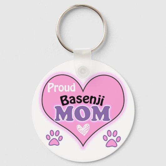 Trotse Basenji Moeder Sleutelhanger (Voorkant)