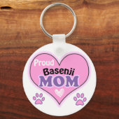 Trotse Basenji Moeder Sleutelhanger (Voorkant)