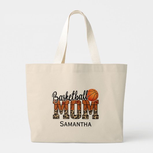 Trotse basketbal moeder - Court-Side Champion Grote Tote Bag (Achterkant)