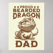 Trotse Bearded Dragon Dad Reptile Lover Poster (Voorkant)