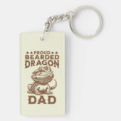 Trotse Bearded Dragon Dad Reptile Lover Sleutelhanger (achterkant)