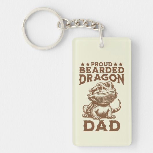 Trotse Bearded Dragon Dad Reptile Lover Sleutelhanger (Voorkant)