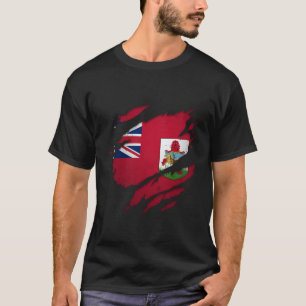 Trotse Bermudaanse gescheurde Bermuda vlag T-shirt