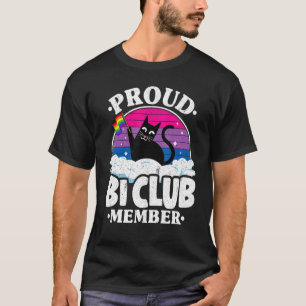 Trotse Bi Club-lid Kat Biseksuele Vlag Regenboog B T-shirt