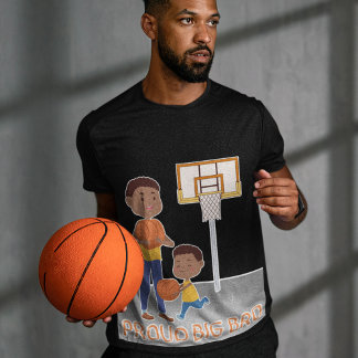 Trotse Big Bro Basketball Court Mannen/Tiener stij T-shirt