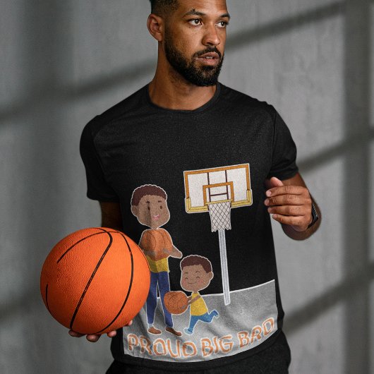 Trotse Big Bro Basketball Court Mannen/Tiener stij T-shirt