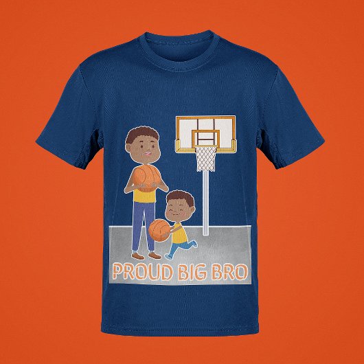 Trotse Big Bro Basketball Court Mannen/Tiener stij T-shirt