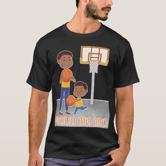 Trotse Big Bro Basketball Court Mannen/Tiener stij T-shirt (Voorkant)