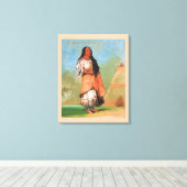 Trotse Blackfoot indiaanse vrouw, George Catlin Canvas Afdruk (Insitu (Houten vloer))