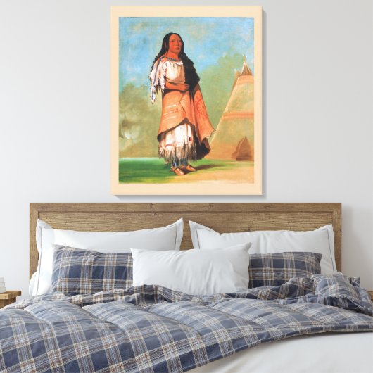 Trotse Blackfoot indiaanse vrouw, George Catlin Canvas Afdruk (Insitu (Slaapkamer))