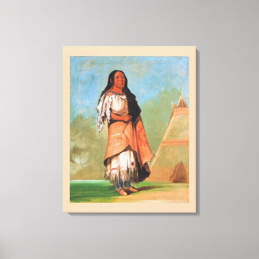 Trotse Blackfoot indiaanse vrouw, George Catlin Canvas Afdruk (Voorkant)