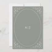 Trotse Bladkleurige Saliegroene Huwelijk Kaart (Achterkant)